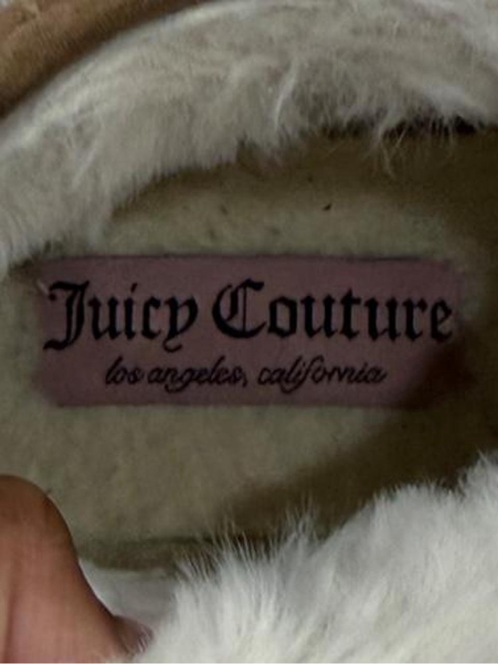 Juicy Couture Cream Faux Fur Teddy Jacket with Pink Label